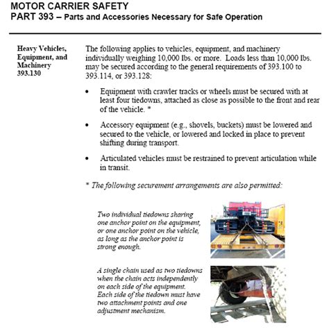 dot tie down requirements for skid steer|fmcsa cargo securement requirements.